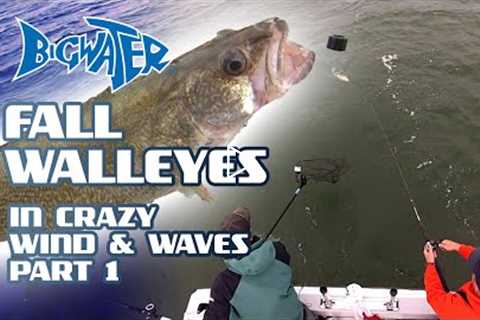 Fall Fishing for Lake Erie Walleye in 40MPH Winds off Huron, Ohio - Part 1