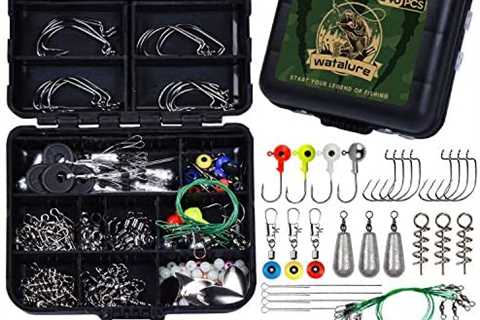Fishing Accessories Equipment Kit Rig Set Including Sinker Bullet Weights,Fishing Swivels Snap..